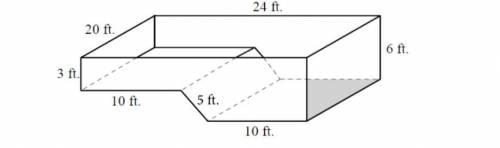 5. The swimming pool shown below is a right prism with concave hexagonal bases. The owners of the p
