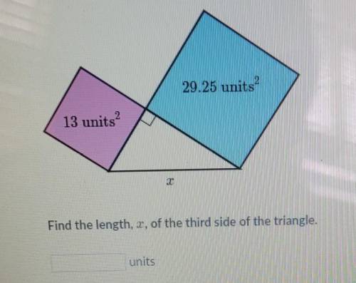 Find the length, x, of the third side of the triangle.​