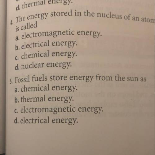 Fossil fuels store energy from the sun as
question 5