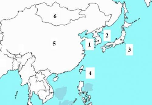 Name each number on the map with the correct label -

EAST ASIA REVIEW - 
Brainliest to the best d