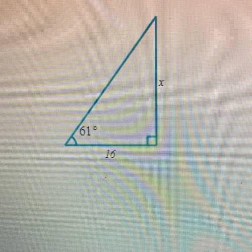 Solve for x in the triangle. Round your answer to the nearest tenth.