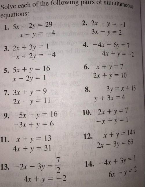 Need help with simultaneous equations, equations are in the file please help with atleast half..​