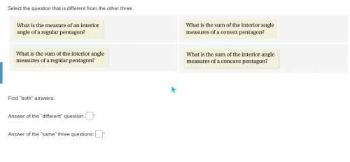 Select the question that is different from the other three. And also find both answers
