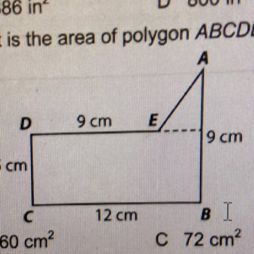 What is the area of polygon ABCDE?