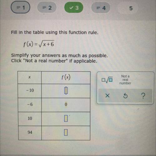 Please help ASAP if you are good at math!!!

Fill in the table using this function rule. 
Simplify