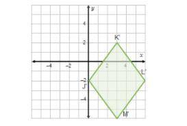 Question

POSSIBLE POINTS: 3.33
Quadrilateral JKLM was dilated according to the rule D0, 12(x,y)--