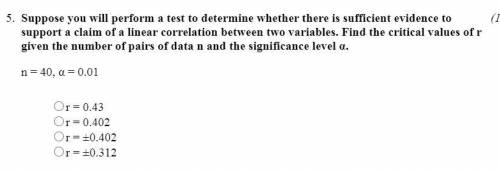 Unit Test Unit 8 Correlation and Regression

Please help answer these
there are others in the same