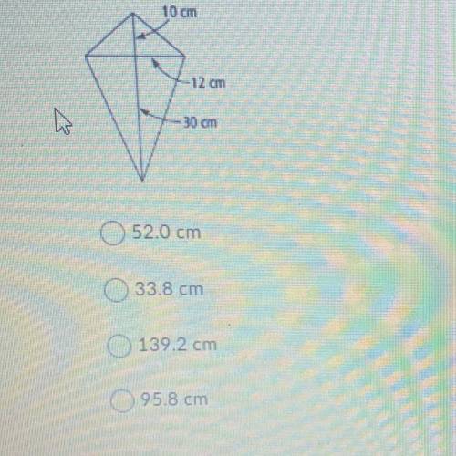 2) what is the perimeter of the kite shown above? (Hint: there are 4 right angle triangles here