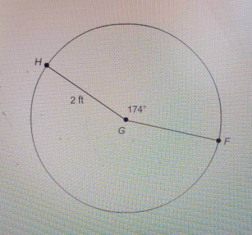 What is the area of Sector HGF?

Enter your answer in the box. Round your final answer to the near