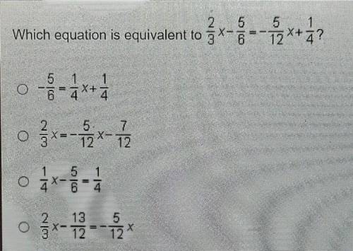 Which equation is equivalent to 6 12 X+4?​