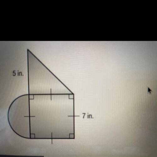 PLEASE HELP!!
What is the area of the figure at the right. Round to the nearest tenth.