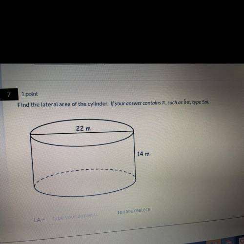 Find the lateral area of the cylinder