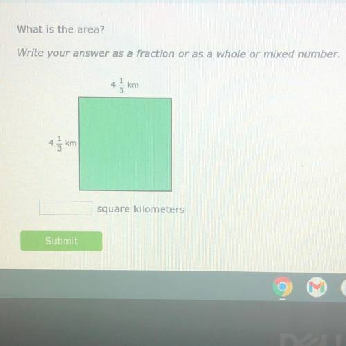 What is the area?
Write your answer as a fraction or as a whole or mixed number.