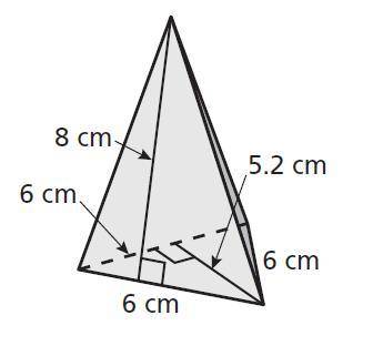 Find the surface area of the regular pyramid. _____sq. cm.

WILL GIVE BRAINLIEST BC I NEED HELP AS