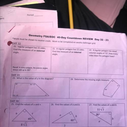 Geometry- Questions 20-27