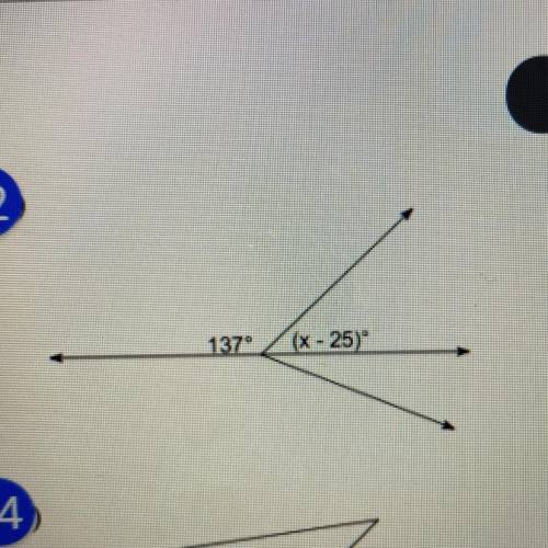 137°
X-25
Find the value of X