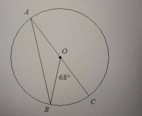 Find the measure of angle BAC. (The figure is not drawn to scale.)

A. 22B. 34C. 68D. 136​