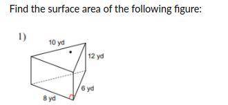 Find the surface area of the following figure: and explain how you got it please