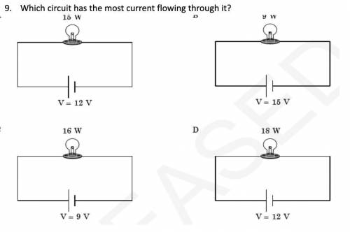 Which circuit has the most current flowing through it?