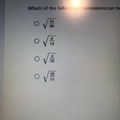 HELP HELP HELP!! Which of the following expressions can be simplified further using the quotient pr