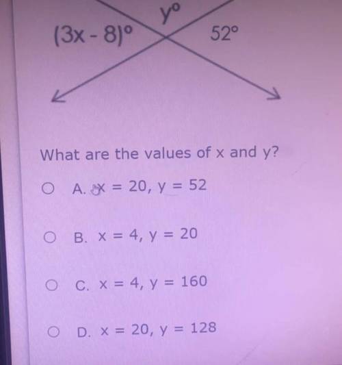 What are the values of x and y in the equation