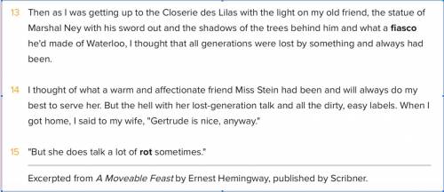 1)Who are Ernest Hemingway and Gertrude Stein? Why are they important figures? Explain why is this