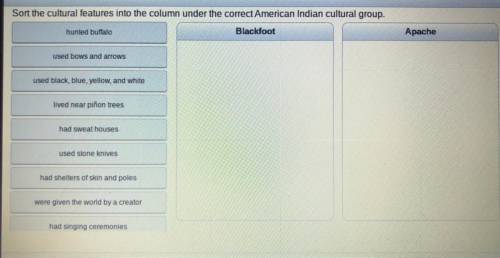 Sort the cultural features into the column under the correct American Indian cultural group.

hunt
