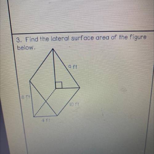 Find the lateral surface area of the figure below.

If you give me a link for a answer I will repo