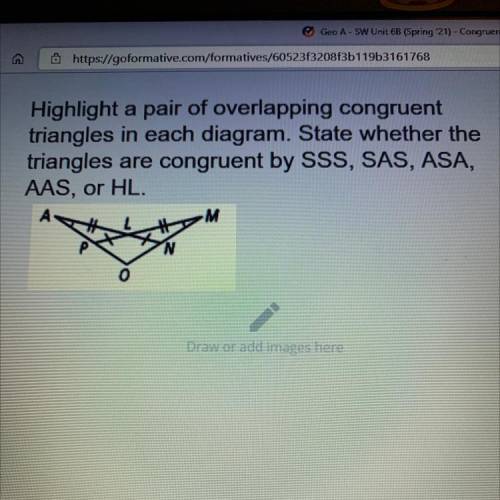 Please help highlight a pair of overlapping congruent triangles in each diagram.
