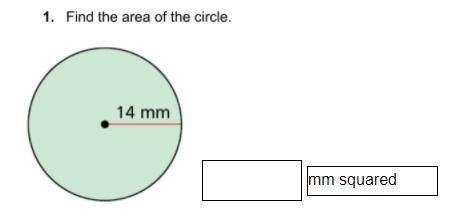 Find the area of the Circle.