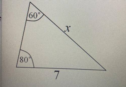 Solve for x. Round to the nearest hundredth.