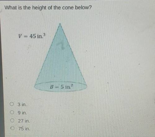 What is the height of the cone below? ​