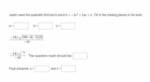 How do I solve for the quadratic function?