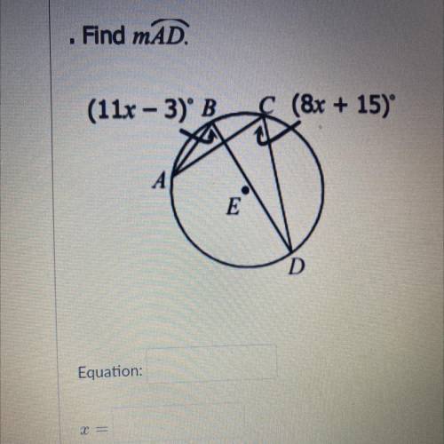 Find mAD.
(11x – 3) B.
(8x + 15)