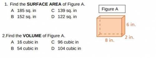 Please help find surface area and volume of a square