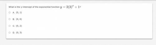 What is the y-intercept of the exponential function?