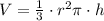 V=\frac{1}{3}\cdot r^2\pi\cdot h