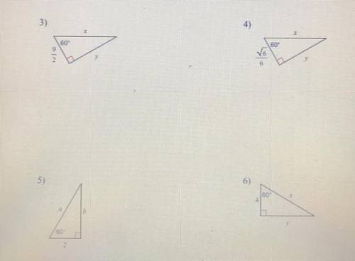 Find the missing side lengths. Leave your answers as radicals in simplest form. (Please answer ASAP