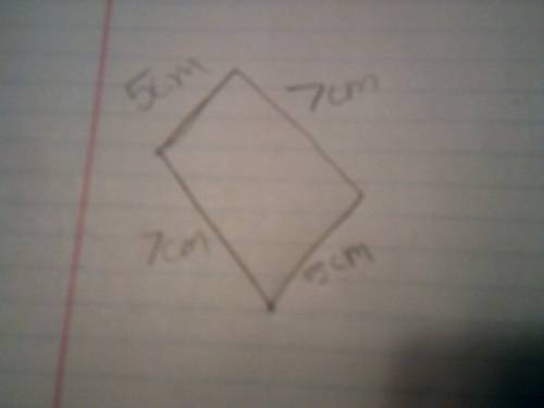 Draw a rhombus with length of diagonals 5 cm and 7 cm​