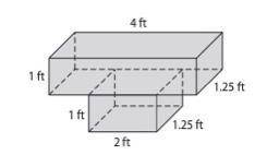 Sue is going to build a planter as sketched below. How many cubic feet of dirt will be needed to fi