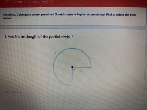 HELPP find the arc length of the partial circle Please help asap