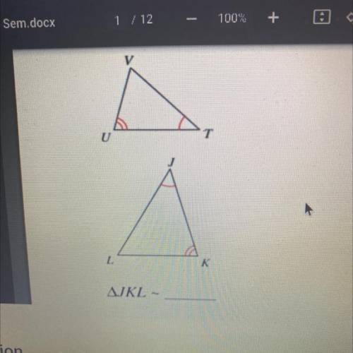 State if the triangles in each pair are similar. If so, state how you know

they are similar and c