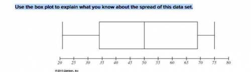 Use the box plot to explain what you know about the spread of this data set.