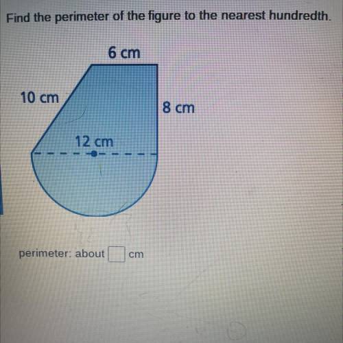 Please help, 
Find the perimeter of the figure to the nearest hundredth