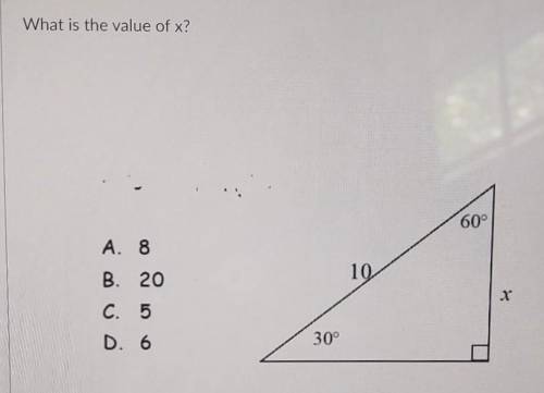 What is the value of X? (geometry, right triangles)