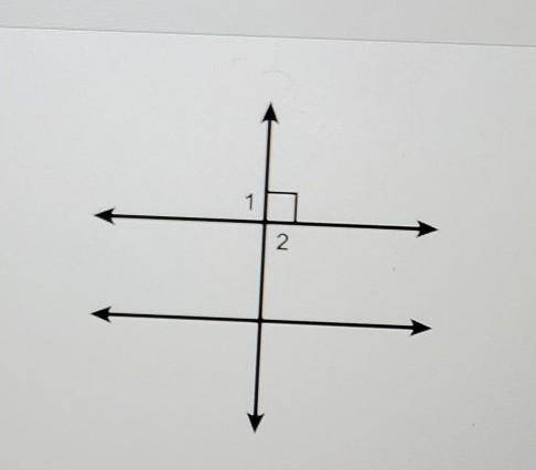 Which relationships describe angles 1 and 2? Select each correct answer.

adjacent angles suppleme