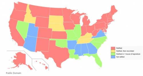 The map below shows different states' votes on the Equal Rights Amendment:

A map of the United St