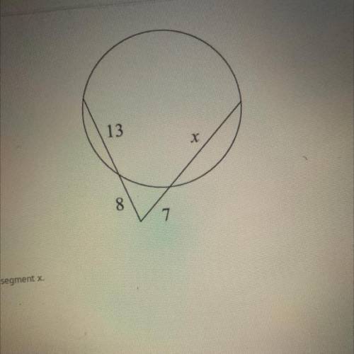 Find the length of line segment x.
A) 16
B) 17
C) 18
D) 19