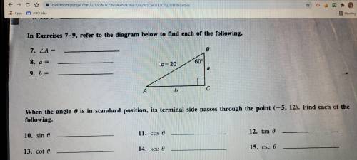In Exercises 7-9, refer to the diagram below to find each of the following.

7. 8. a=9. b=