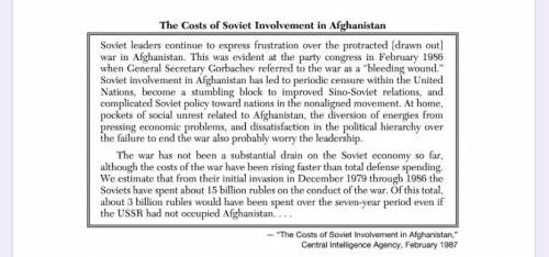 Based on the passage, which major political event was partially caused by the Soviet war in Afghani